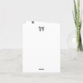 Gestreepte strik gevouwen Kerst foto kaart groen (Achterkant)