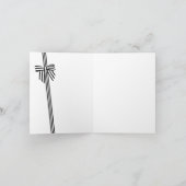 Gestreepte strik gevouwen kerstfoto kaart groen (Binnen)