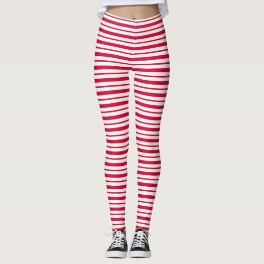 Gestreepte Suikerstok Leggings (Voorkant)