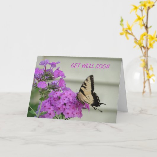 Gestreepte Swallowtail, wordt goed Kaart (Gele Bloem)