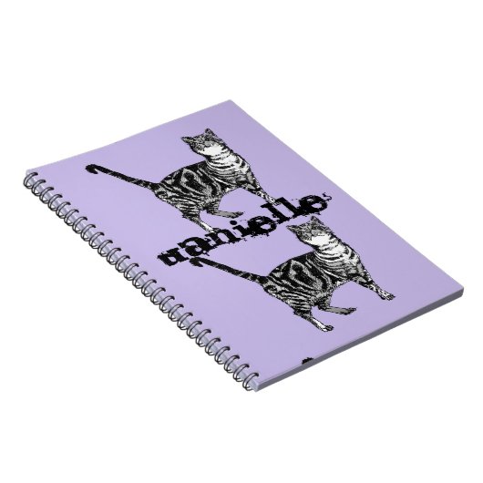 Gestreepte tablet Cat Cat Cat Cat Cat Sous noem No Notitieboek (Rechterzijde)