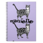 Gestreepte tablet Cat Cat Cat Cat Cat Sous noem No Notitieboek (Voorkant)