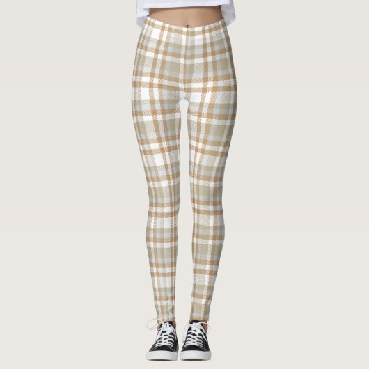 Gestreepte tartan gevarieerd patroon leggings (Voorkant)
