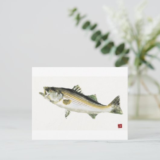 Gestreepte tas briefkaart (Staand voorkant)