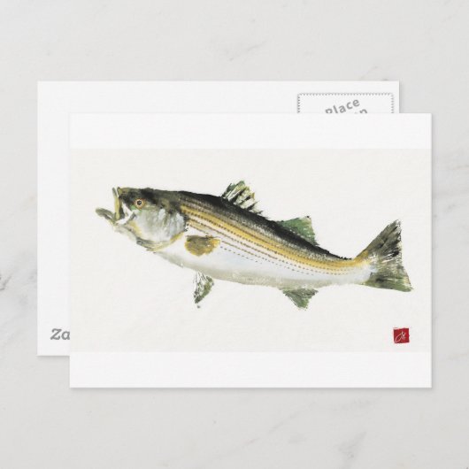 Gestreepte tas briefkaart (Voorkant / Achterkant)