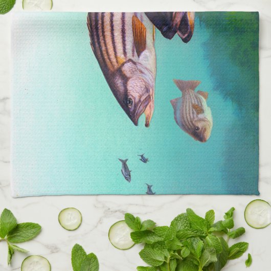 Gestreepte tas theedoek (Gevouwen)