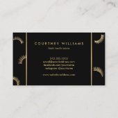 Gestreepte tekst wimpers patroon zwart/goud visitekaartje (Achterkant)