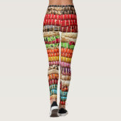 Gestreepte textielstof touw natuurlijke leggings (Achterkant)