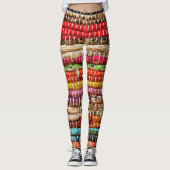 Gestreepte textielstof touw natuurlijke leggings (Voorkant)