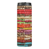 Gestreepte textielstof touw natuurlijke thermosbeker (Achterkant)