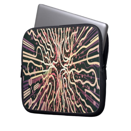 Gestreepte textuur laptop sleeve (Voorkant Links)