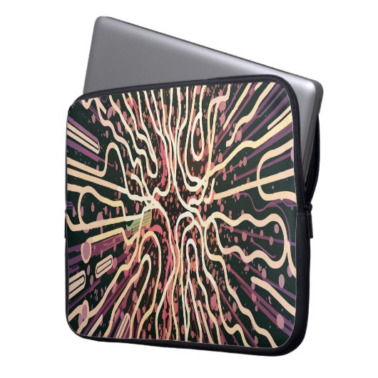Gestreepte textuur laptop sleeve (Voorkant Links)