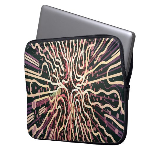 Gestreepte textuur laptop sleeve (Voorkant Links)