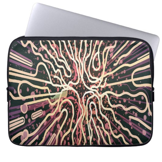 Gestreepte textuur laptop sleeve (Voorkant)