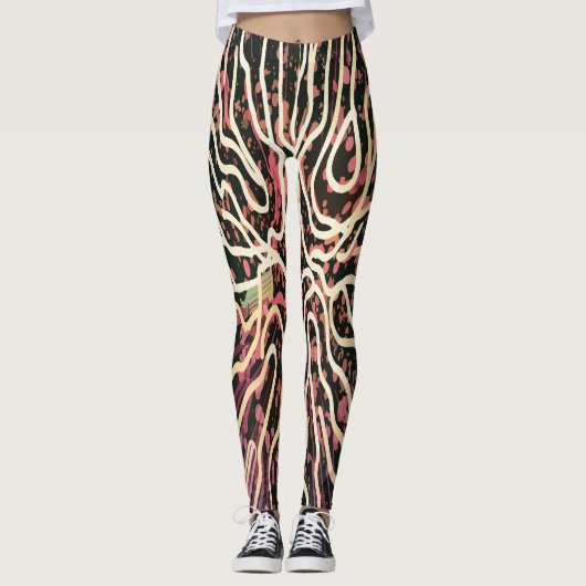 Gestreepte textuur leggings (Voorkant)