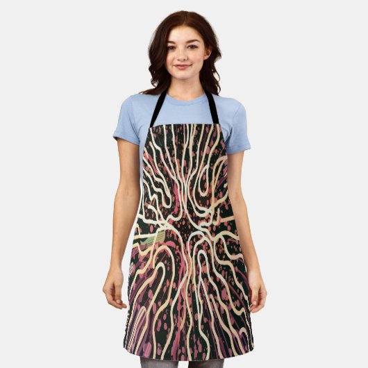 Gestreepte textuur schort (Gedragen)