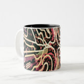 Gestreepte textuur tweekleurige koffiemok (Voorkant links)