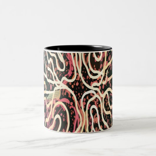 Gestreepte textuur tweekleurige koffiemok (Center)