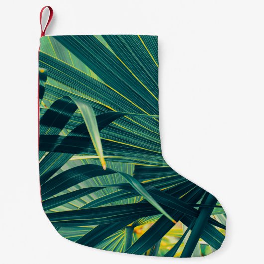 Gestreepte textuur van palmblad kleine kerstsok (Voorkant)
