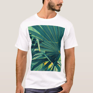 Gestreepte textuur van palmblad t-shirt
