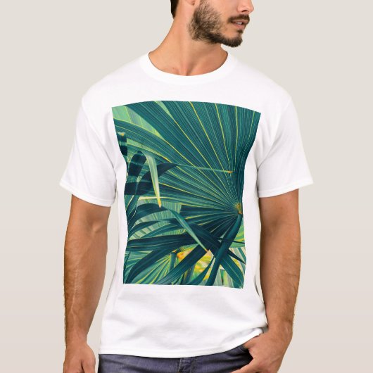 Gestreepte textuur van palmblad t-shirt (Voorkant)