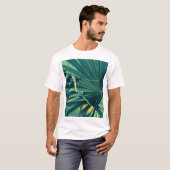 Gestreepte textuur van palmblad t-shirt (Voorkant volledig)