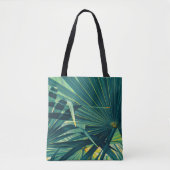 Gestreepte textuur van palmblad tote bag (Voorkant)