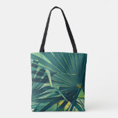 Gestreepte textuur van palmblad tote bag (Achterkant)