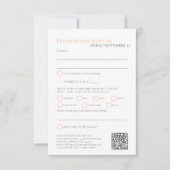 Gestreepte thee roos waterverf bruiloft QR code ma RSVP Kaartje (Voorkant)