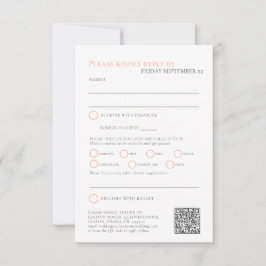 Gestreepte thee roos waterverf bruiloft QR code ma RSVP Kaartje