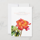 Gestreepte thee roos waterverf bruiloft QR code ma RSVP Kaartje (Achterkant)