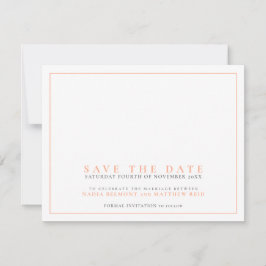 Gestreepte thee roos waterverf oranje trouwfoto save the date