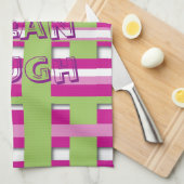 Gestreepte theedoek - Personaliseren (Quarter Fold)