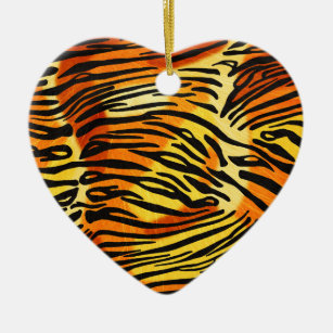 Gestreepte tijger afdrukken Patroon op maat Keramisch Ornament