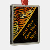 Gestreepte tijger afdrukken Patroon op maat Metalen Ornament (Rechts)