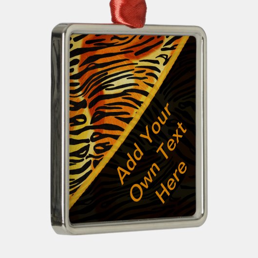 Gestreepte tijger afdrukken Patroon op maat Metalen Ornament (Rechts)
