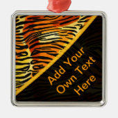 Gestreepte tijger afdrukken Patroon op maat Metalen Ornament (Voorkant)