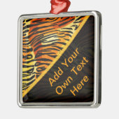 Gestreepte tijger afdrukken Patroon op maat Metalen Ornament (Links)