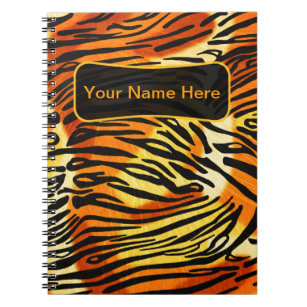 Gestreepte tijger afdrukken Patroon op maat Notitieboek