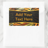 Gestreepte tijger afdrukken Patroon op maat Rechthoekige Sticker (Tas)