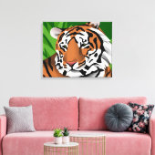 Gestreepte tijger canvas afdruk (Insitu (Woonkamer))