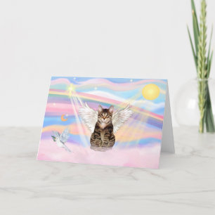 Gestreepte Tijgerkat Engel in Wolken Kaart