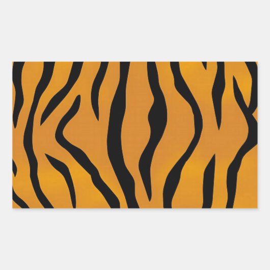 Gestreepte tijgerpatroon rechthoekige sticker (Voorkant)