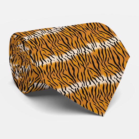 Gestreepte tijgerpatroon stropdas (Opgerold)