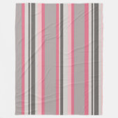 Gestreepte tinten roze en grijs fleece deken (Voorkant)
