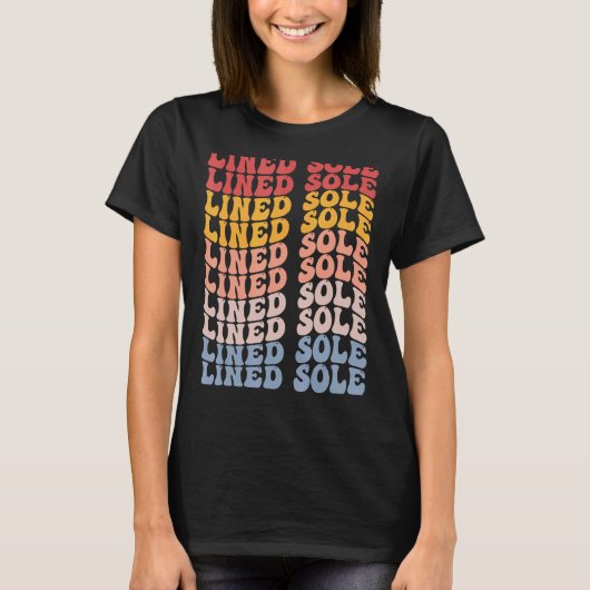 Gestreepte tong groovy retro vis t-shirt (Voorkant)