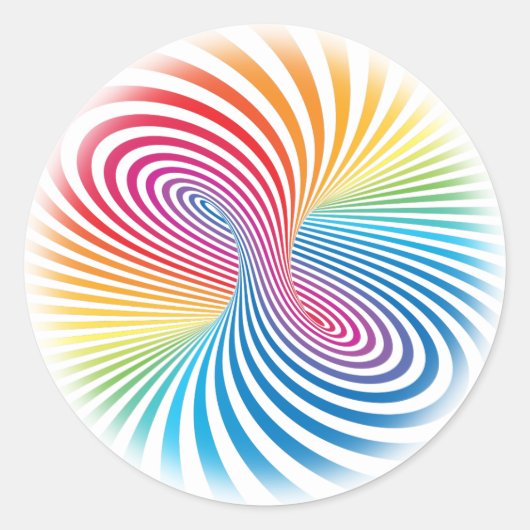 Gestreepte torus Optische illusie van eindeloze be Ronde Sticker (Voorkant)