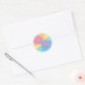 Gestreepte torus Optische illusie van eindeloze be Ronde Sticker (Envelop)