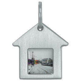 Gestreepte tram huisdieren naamplaatje