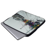 Gestreepte tram laptop sleeve (Voorkant onderkant)